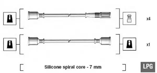 Ккомплект проводов зажигания 941095580598 MAGNETI MARELLI