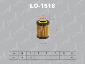 Фильтр масляный двигателя LO-1518 LYNXAUTO