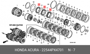 Диск фрикционный АКПП 22544PX4701 HONDA