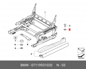 Стопорное кольцо, глушитель 07 11 9 931 020 BMW