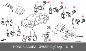 Держатель датчика парковки 39681TL0G01ZG HONDA