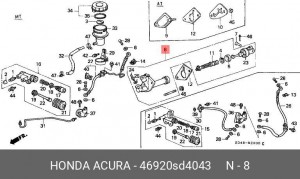 Главный цилиндр, система сцепления 46920SD4043 HONDA