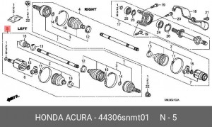 Приводной вал 44306SNMT01 HONDA