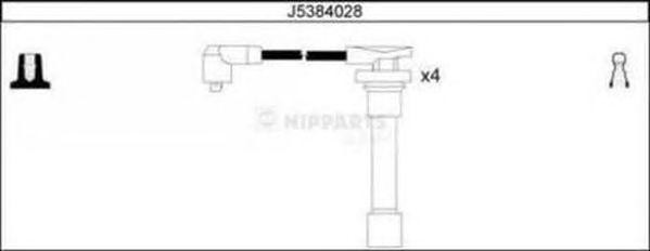 Ккомплект проводов зажигания J5384028 H B JAKOPARTS NIPPARTS