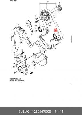 Паразитный / Ведущий ролик, зубчатый ремень 12823-67G00 SUZUKI