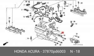 Датчик, температура охлаждающей жидкости 37870PD6003 HONDA