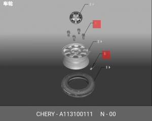 Болт - шпилька крепления колеса A11-3100111 CHERY