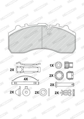 Комплект тормозных колодок, диско FCV1373BFE FERODO