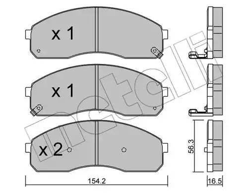 Комплект тормозных колодок, диско 22-0374-0 METELLI