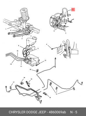 Тормозной шланг 4860 069AB CHRYSLER