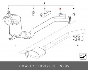 Болт, система выпуска 07 11 9 912 652 BMW