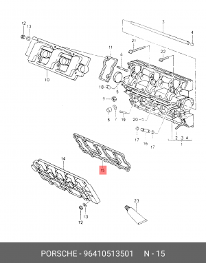 Прокладка, крышка головки цилиндра 96410513501 PORSCHE