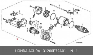 Стартер 31200P72A01 HONDA