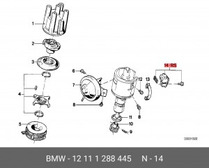 Ремкомплект, распределитель зажигания 12 11 1 288 445 BMW