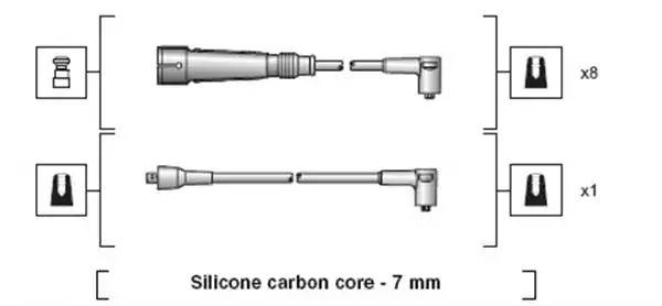 Ккомплект проводов зажигания 941318111086 MAGNETI MARELLI
