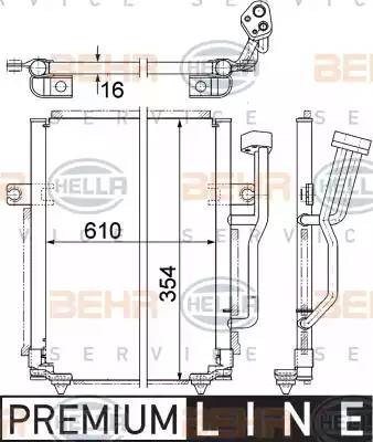 Конденсатор, кондиционер 8FC 351 036-661 HELLA