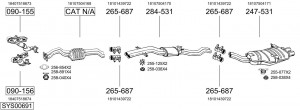 Средний глушитель выхлопных газов 285837 BOSAL