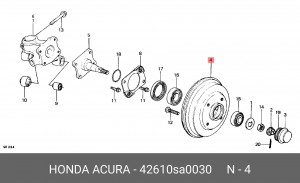 Тормозной барабан 42610SA0030 HONDA