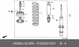 Амортизатор 51605-S21-K01 HONDA