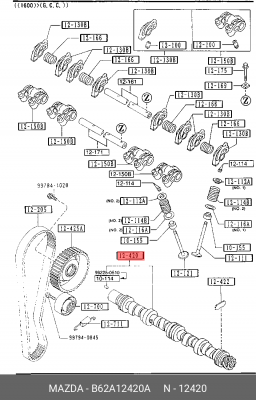 Распредвал B62A12420A MAZDA