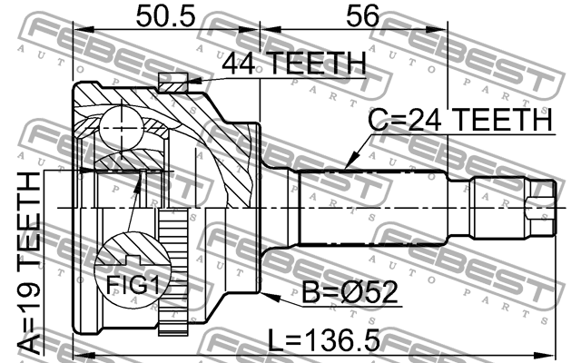 ШРУС 0510-014A44 FEBEST