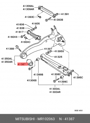 Втулка подшипника, поперечная балка MR102063 MITSUBISHI