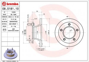 Тормозной диск 08.5181.10 BREMBO