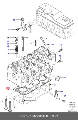 Прокладка, головка цилиндра 1S4Q-6051-LB FORD