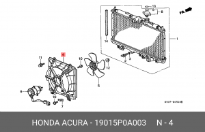 Вентилятор, охлаждение двигателя 19015P0A003 HONDA