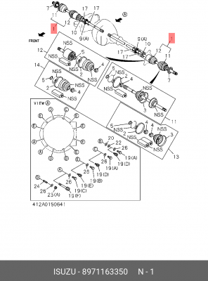 Вал привода колеса в сборе с ШРУСами 8-97116-335-0 ISUZU