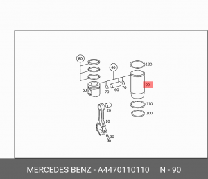 Гильза цилиндра ДВС A4470110110 MERCEDES BENZ