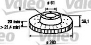 Тормозной диск 186734 VALEO PHC