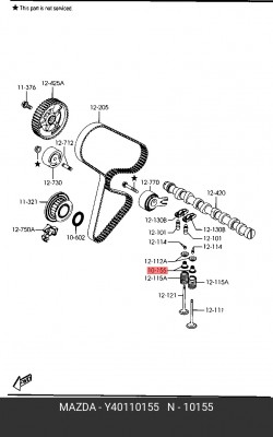 Уплотнительное кольцо, стержень кла Y40110155 MAZDA