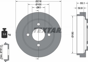 Тормозной барабан 94024500 TEXTAR