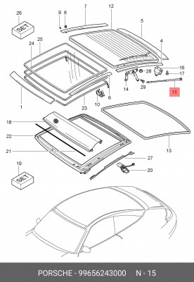 Газовая пружина, заднее стекло 99656243000 PORSCHE