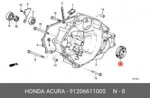 Уплотняющее кольцо, дифференциал 91206611005 HONDA