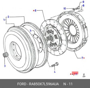 Комплект сцепления RA850X-7L596-AUA FORD