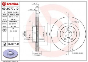 Тормозной диск 09.9077.10 BREMBO