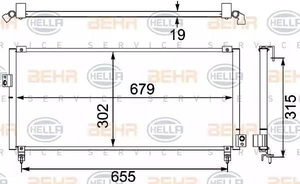 Конденсатор, кондиционер 8FC351304161 HELLA