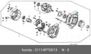 Подшипник генератора 31114PT0013 HONDA
