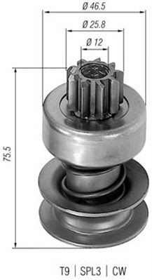 Ведущая шестерня, стартер 940113020001 MAGNETI MARELLI