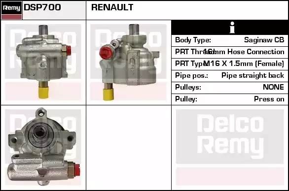 Гидравлический насос, рулевое управление DSP700 DELCO REMY