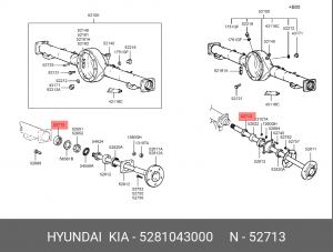 Комплект подшипника ступицы колеса 5281043000 HYUNDAI KIA