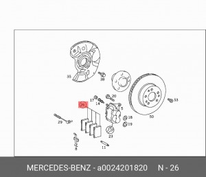 Колодки тормозные дисковые A0024201820 MERCEDES BENZ