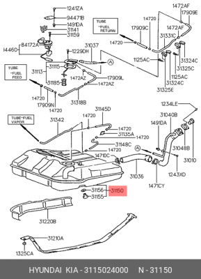 Топливный бак 3115024000 HYUNDAI KIA