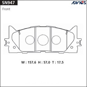 Колодки тормозные дисковые SN947 ADVICS