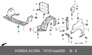 Подкрылок 74101SAA000 HONDA