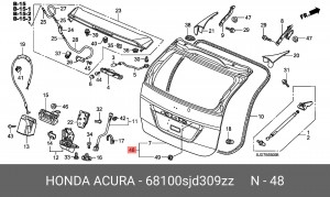 Дверь задняя 68100SJD309ZZ HONDA