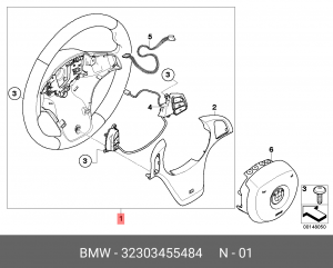 Колесо рулевое 32 30 3 455 484 BMW