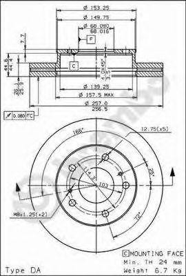Тормозной диск 09.6816.10 BREMBO